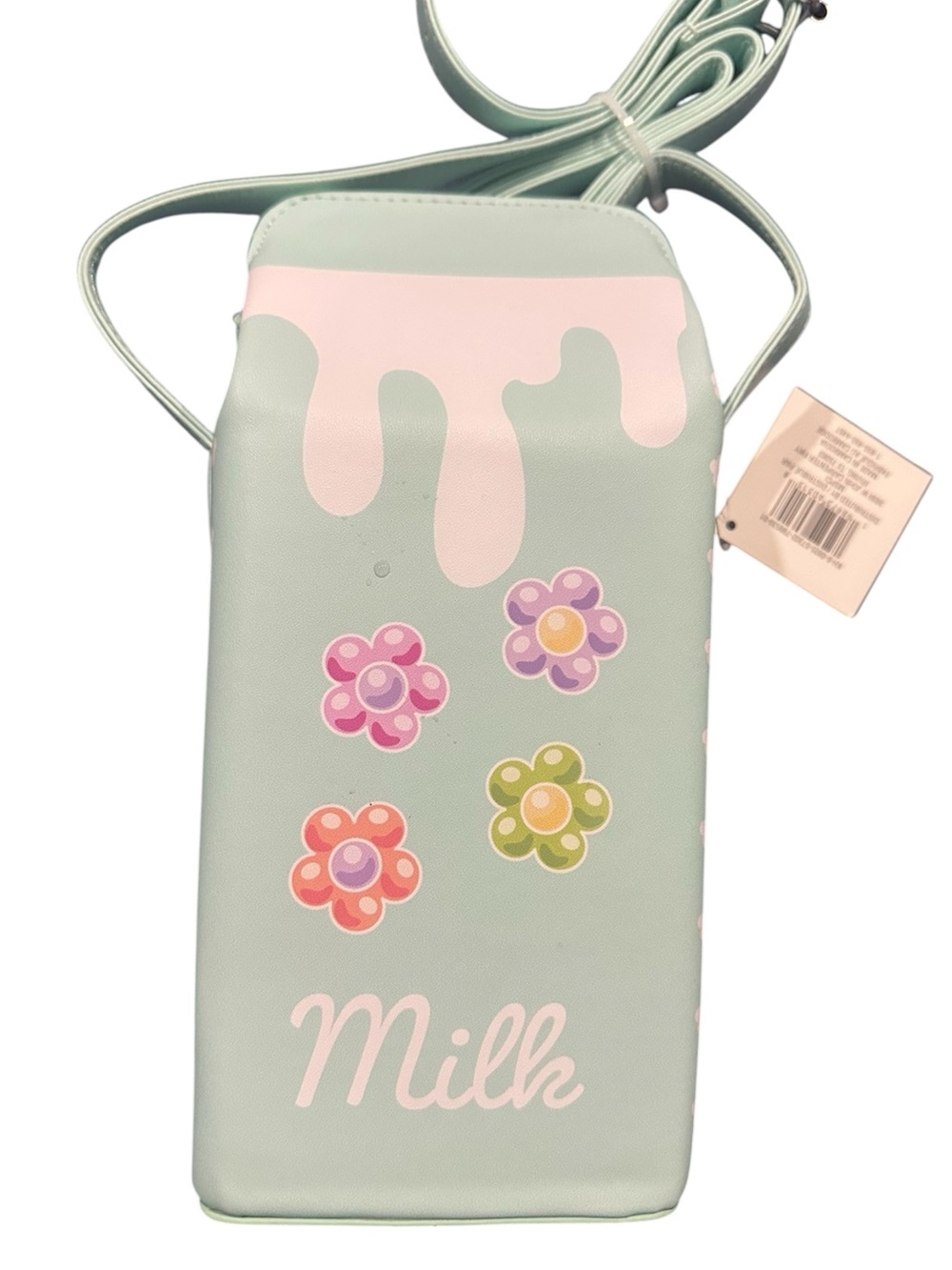 “Milk” Crossbody Bag with Pastel Floral Accents